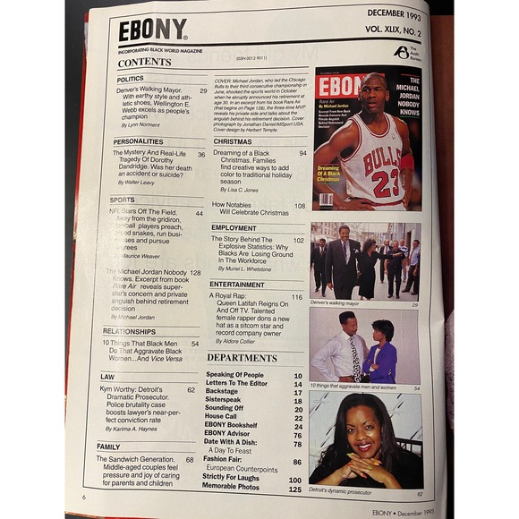 Ebony Magazine, December 1993, Michael Jordan Cover Feature Story - Picture 2 of 16